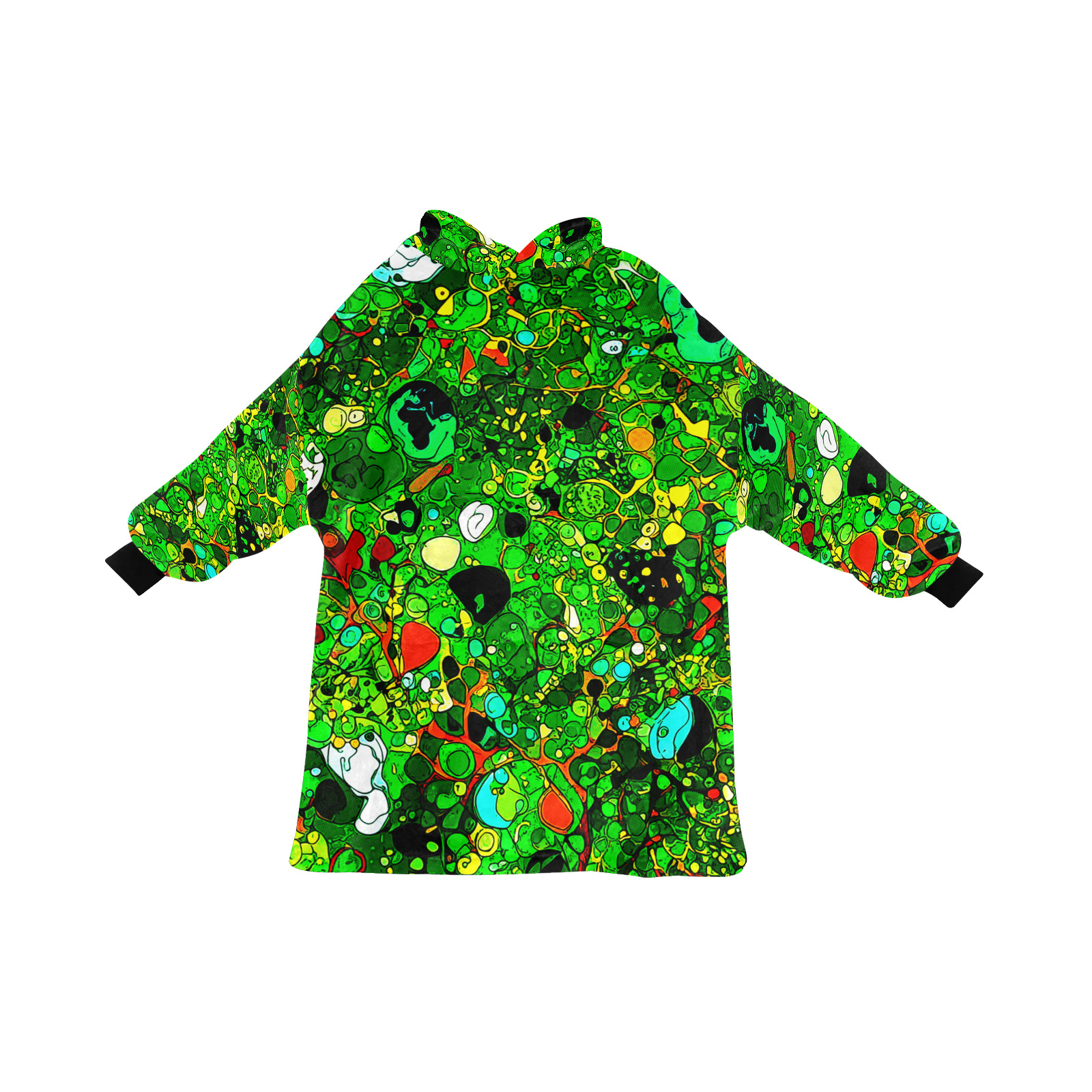 Green Abstract Art 409 Blanket Hoodie for Men