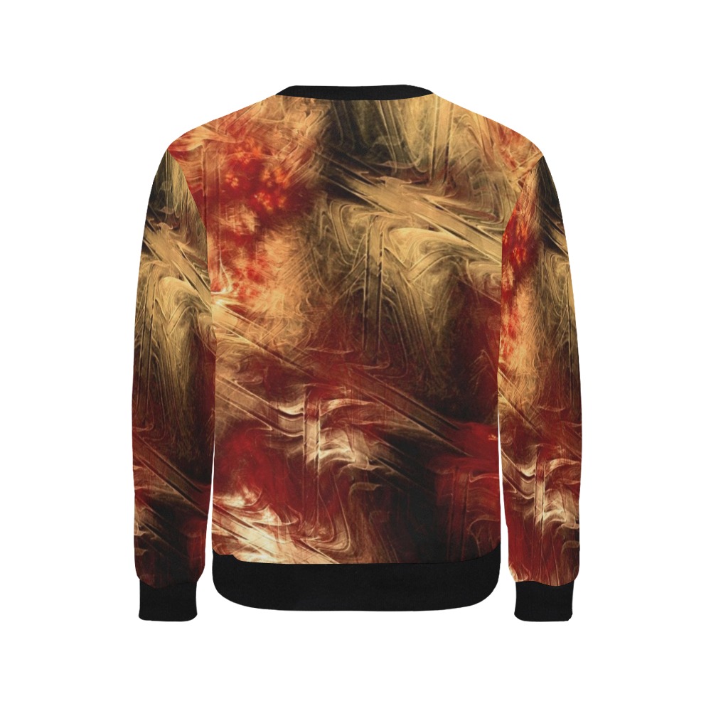 Abstract Men's Rib Cuff Crew Neck Sweatshirt (Model H34)