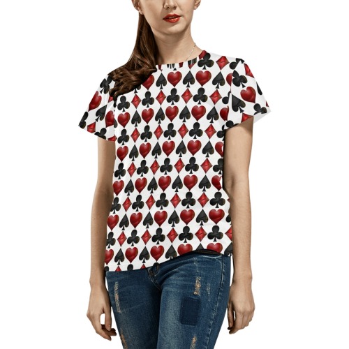 Las Vegas Black Red Card Shapes / White