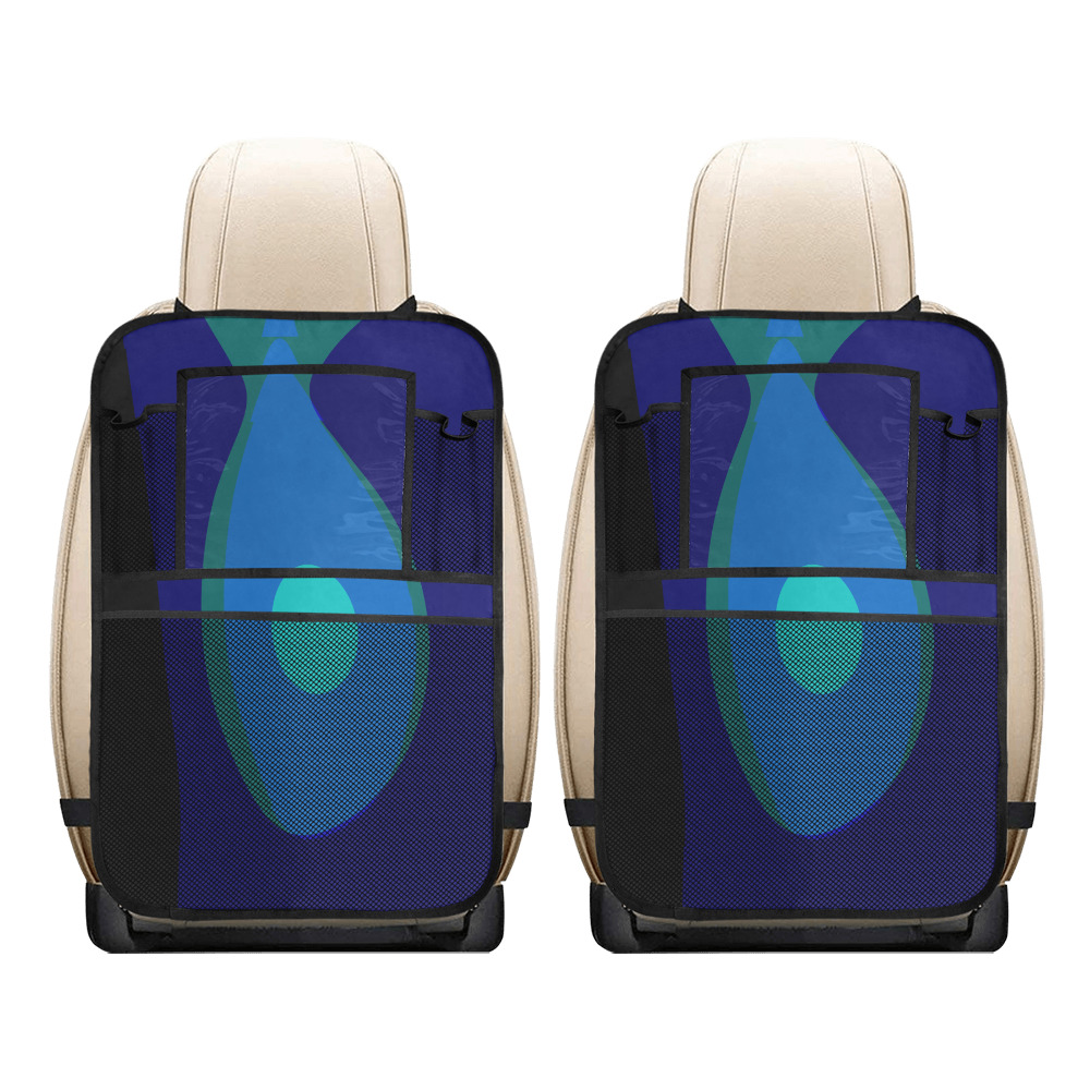 Dimensional Blue Abstract 915 Car Seat Back Organizer (2-Pack)