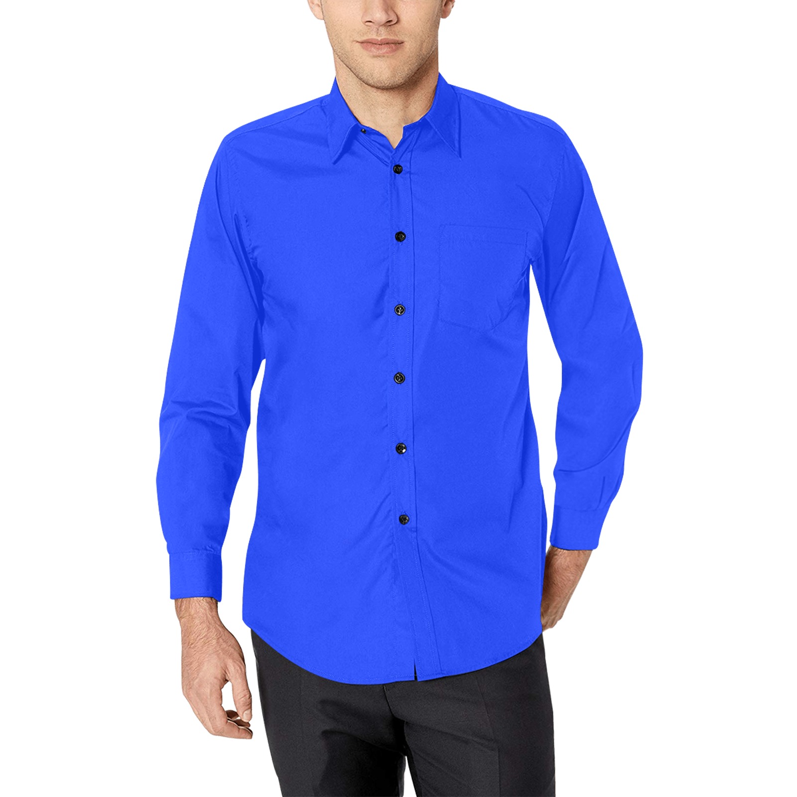 Electric Blue Collection Men's All Over Print Casual Dress Shirt (Model T61)
