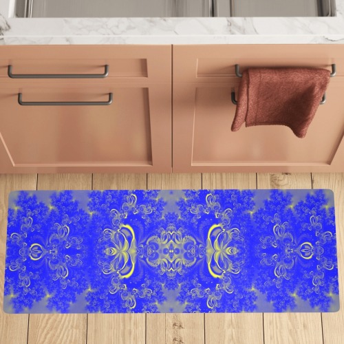 Sunlight and Blueberry Plants Frost Fractal Kitchen Mat 48"x17"