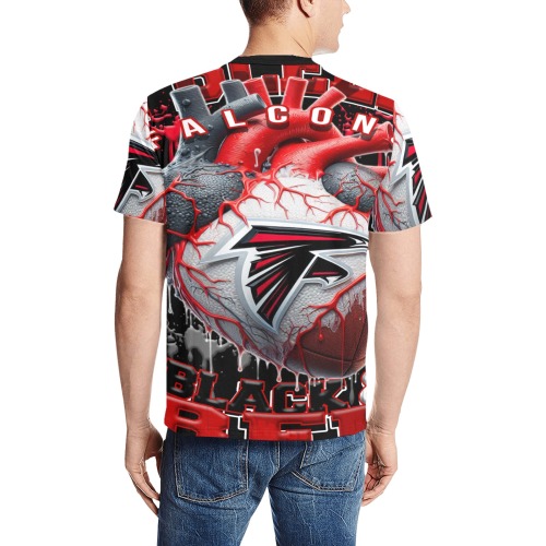 Atlanta Falcons shirt Men's All Over Print T-Shirt (Solid Color Neck) (Model T63)