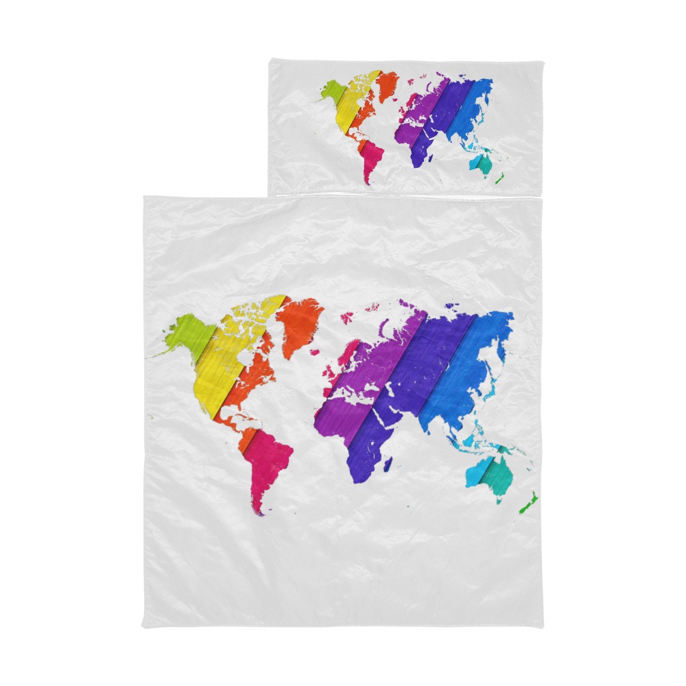 world map rainbow love Kids' Sleeping Bag