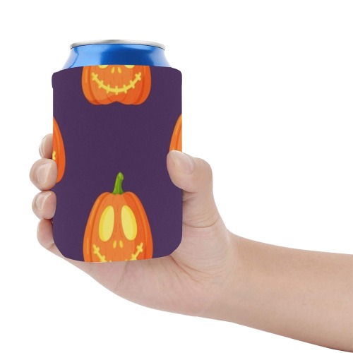 Halloween Pumpkin Neoprene Can Cooler 4" x 2.7" dia.