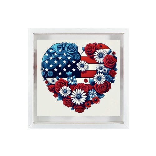 heart Heart-Shaped Paper Flower Shadow Box 12"-Red