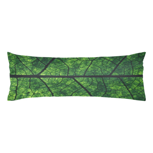 Green Leaf Body Pillow Case 20" x 54" (Two Sides)
