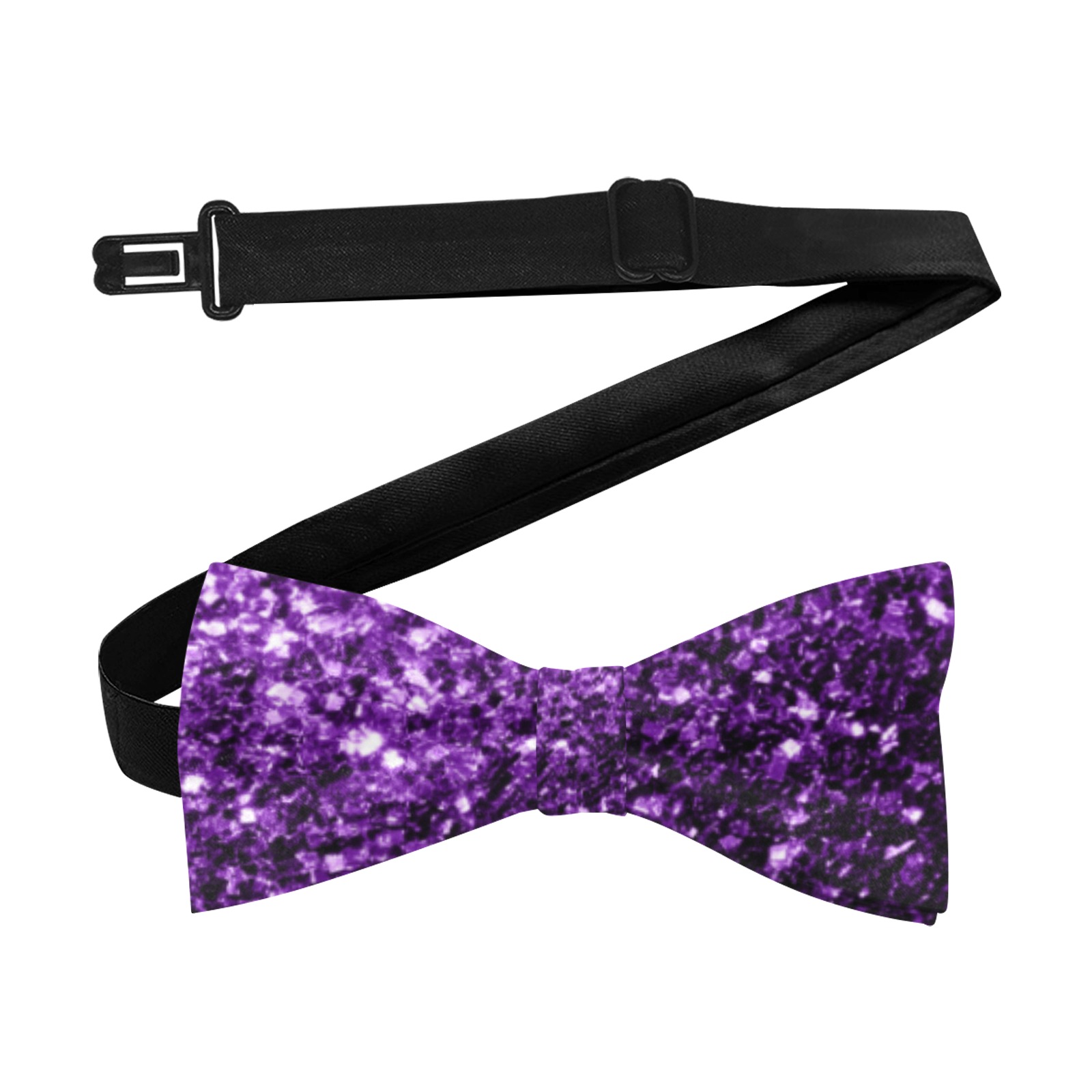 Dark purple glitters faux sparkles glamorous suit accessory Custom Bow Tie