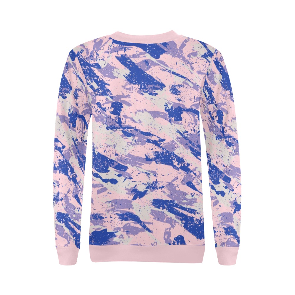 Modern pink camo 09B All Over Print Crewneck Sweatshirt for Women (Model H18)