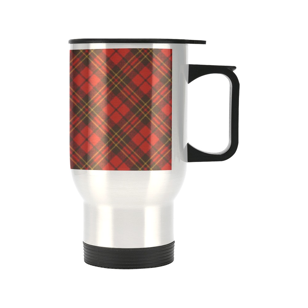 Red tartan plaid winter Christmas pattern holidays Travel Mug (14oz)