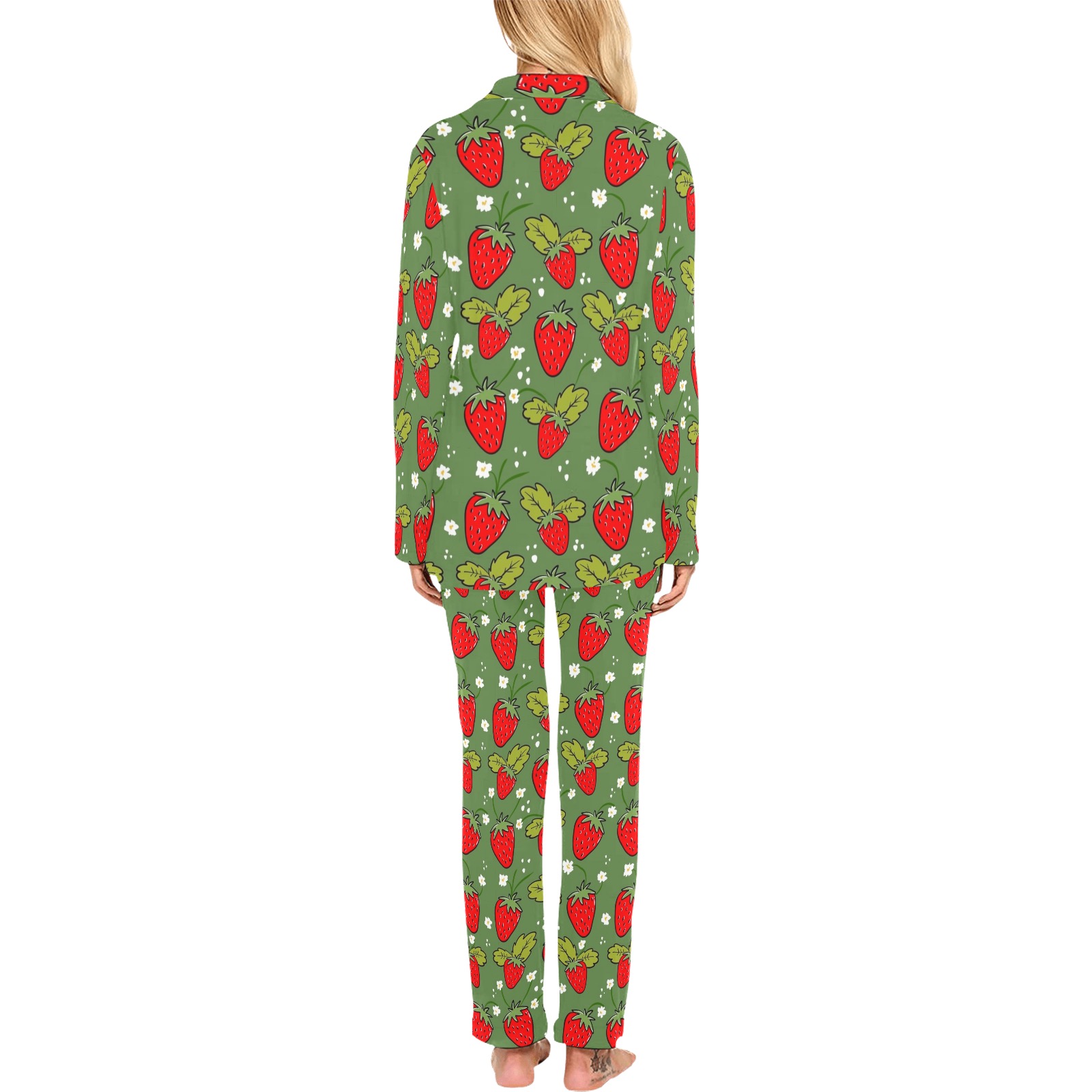 Fragole pigiama Women's Long Pajama Set