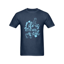 Life is Better With A Cat Men's T-Shirt in USA Size (Front Printing Only)