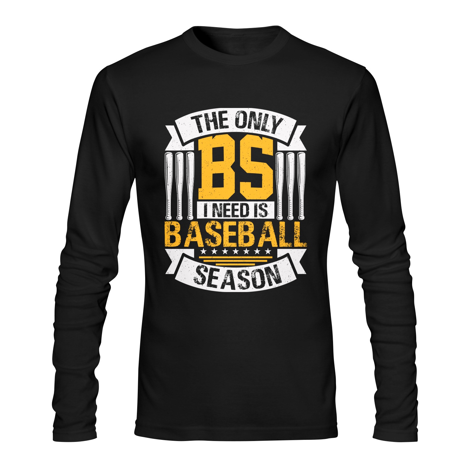 Funny Baseball Sarcasm Sunny Men's T-shirt (long-sleeve) (Model T08)