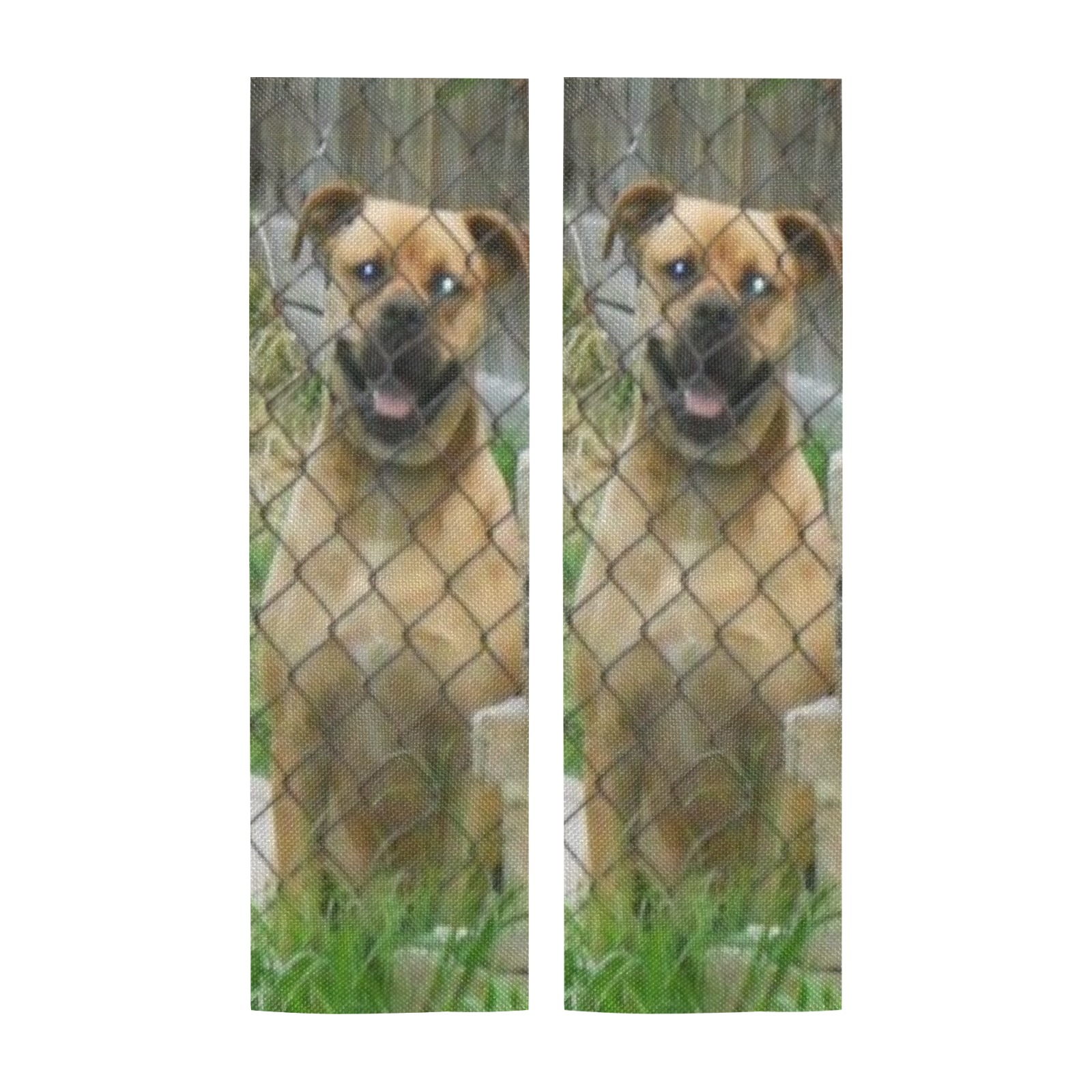 A Smiling Dog Door Curtain Tapestry
