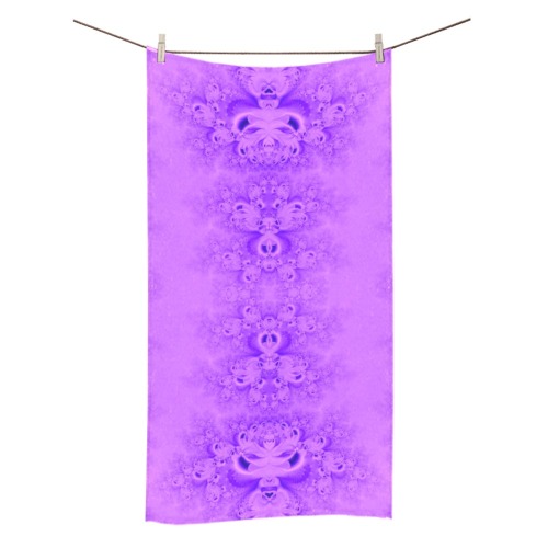 Purple Lilacs Frost Fractal Bath Towel 30"x56"