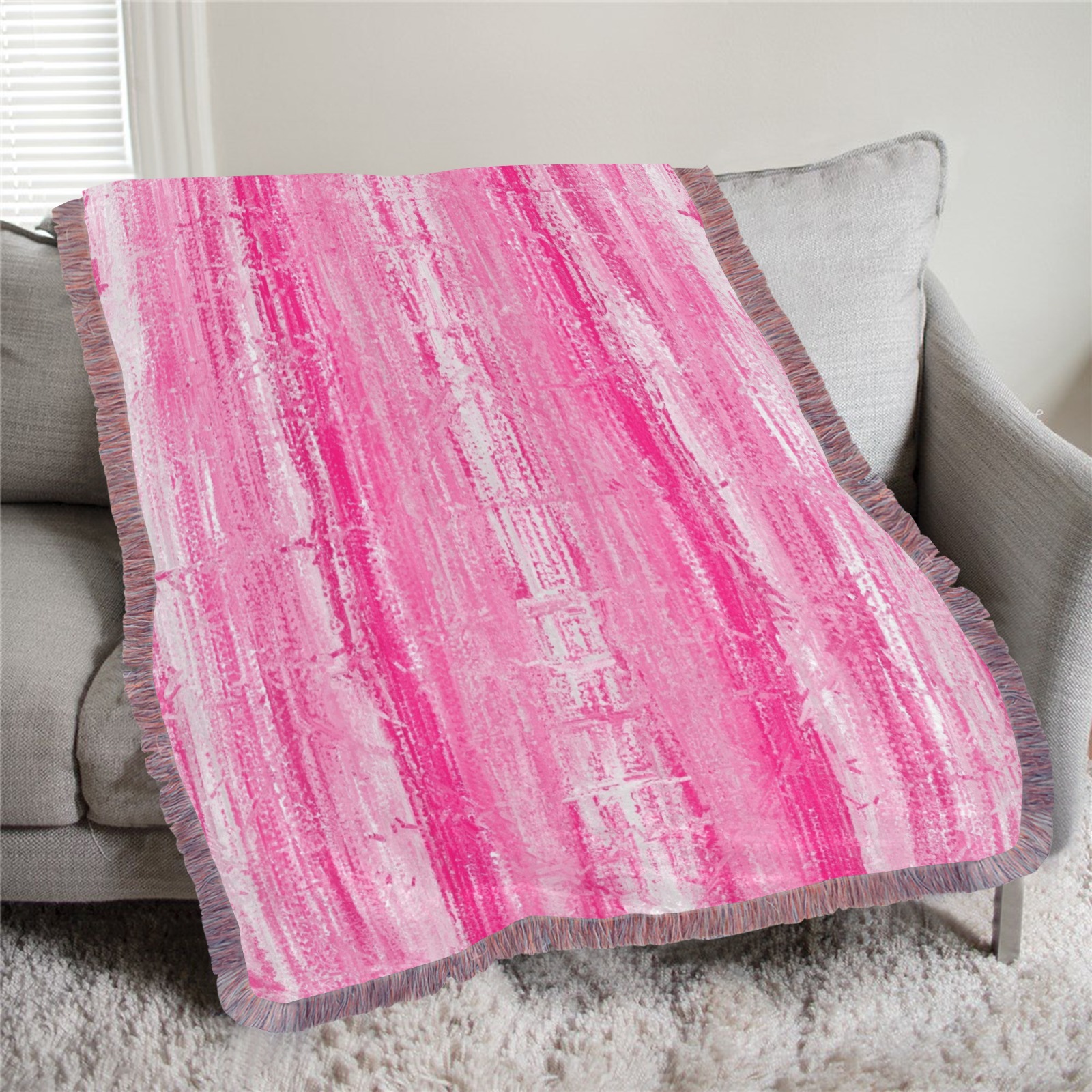 confetti 12 Ultra-Soft Fringe Blanket 30"x40" (Mixed Pink)