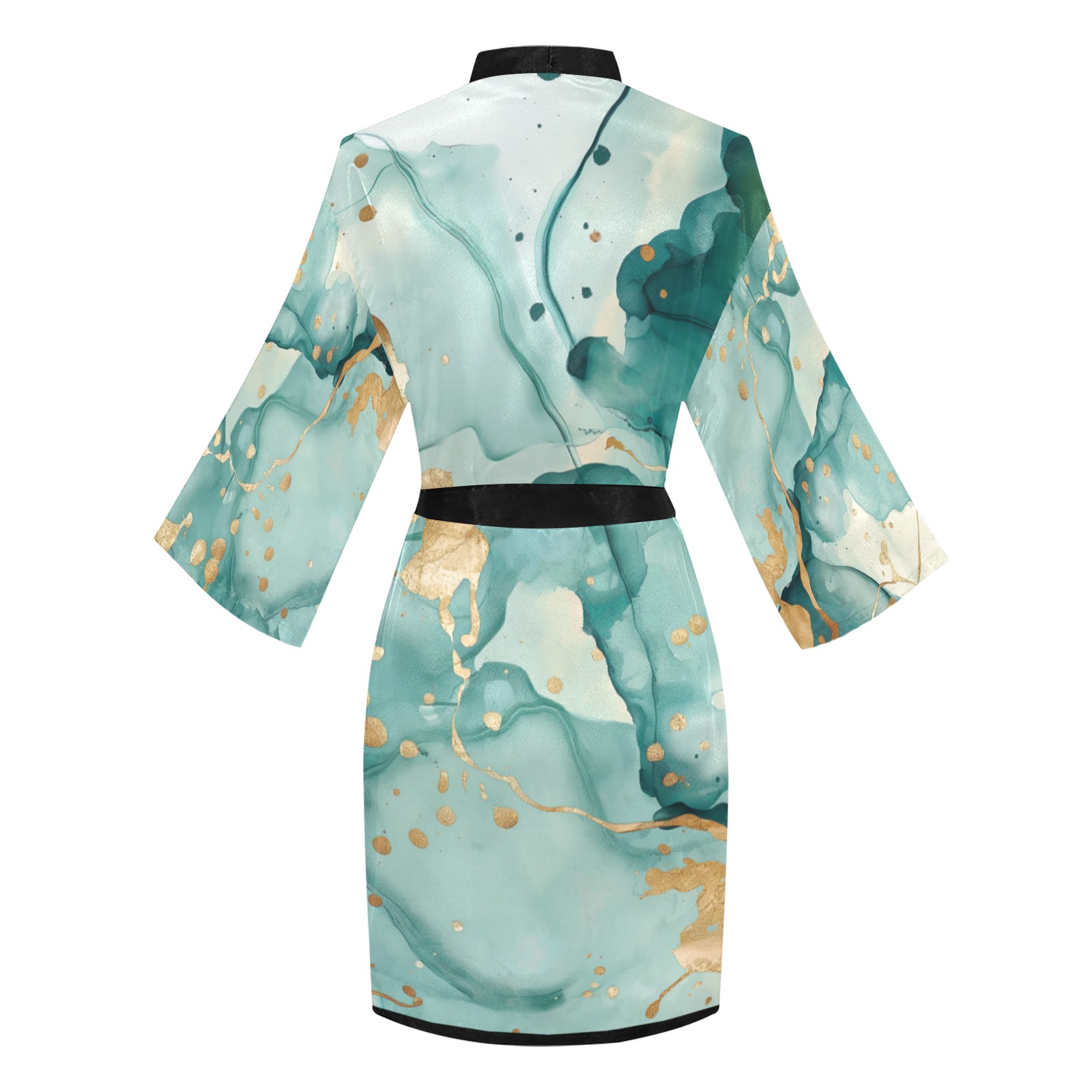 Aqua Long Sleeve Kimono Robe