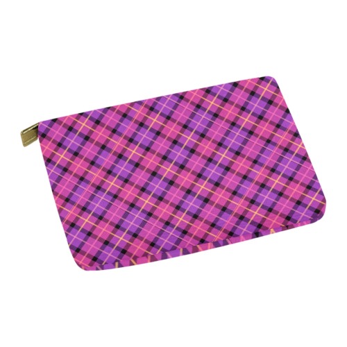 Plaid in Pink and Purple Carry-All Pouch 12.5''x8.5''