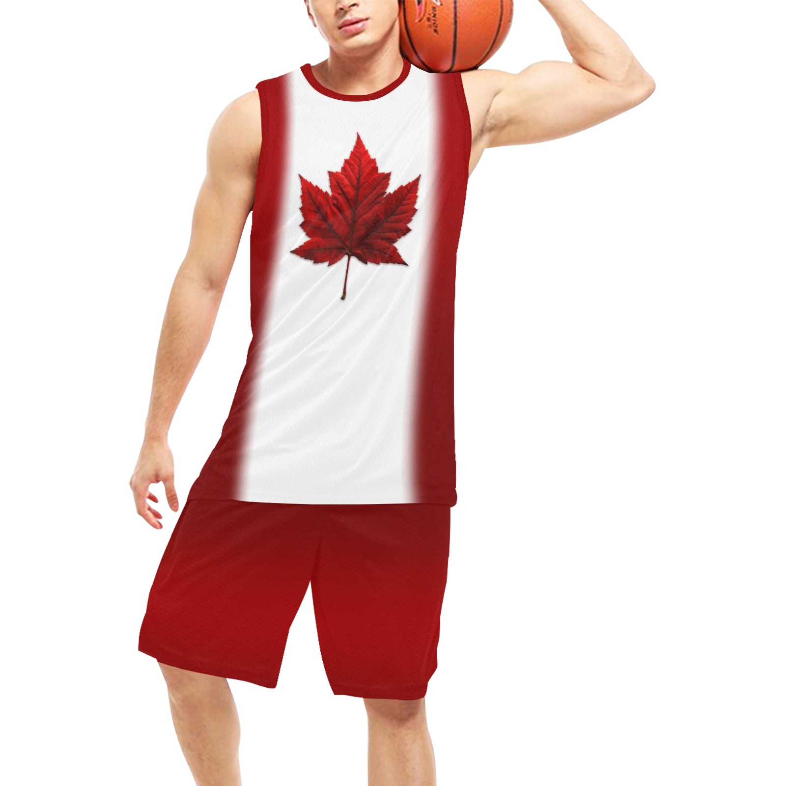 Canada Flag Basketball Team Uniforms Basketball Uniform with Pocket