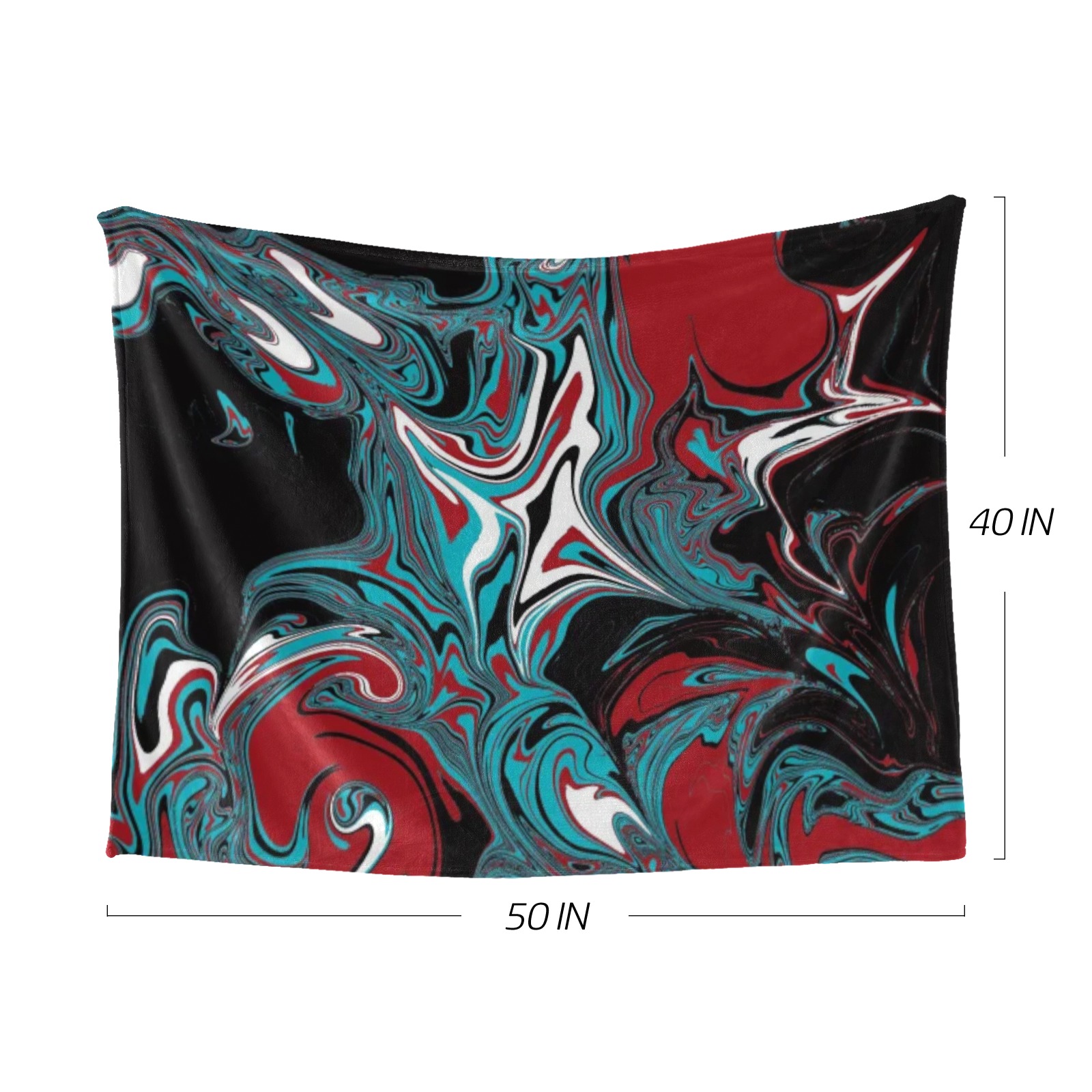 Dark Wave of Colors Ultra-Soft Micro Fleece Blanket 50"x40"