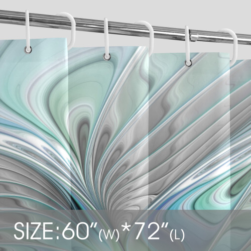 Abstract Blue Green Butterfly Fantasy Fractal Art Shower Curtain 60"x72"