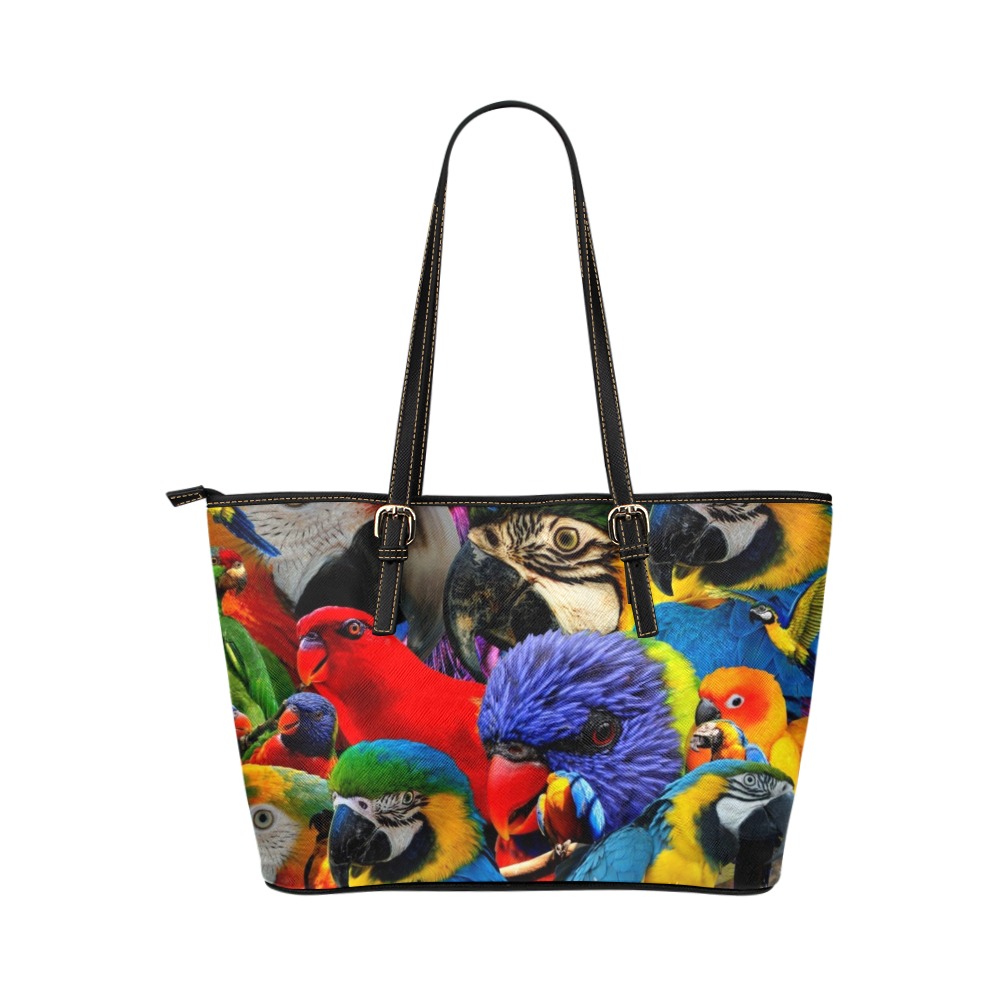 PARROTS Leather Tote Bag/Small (Model 1651)