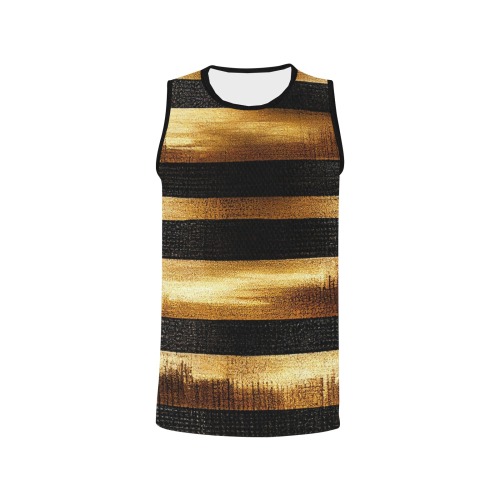 horizontal, brown and gold striped pattern All Over Print Basketball Jersey