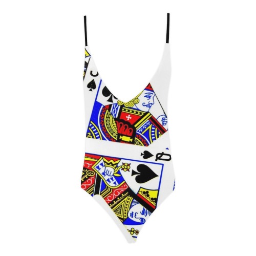 PLAYING CARDS-2 Sexy Lacing Backless One-Piece Swimsuit (Model S10)