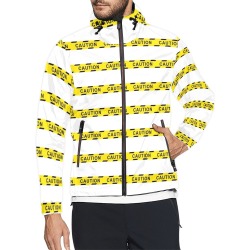 Caution Police Tape White Unisex All Over Print Windbreaker (Model H23)