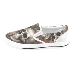 IMG_2405 Skull Sneakers Men's Slip-on Canvas Shoes (Model 019)