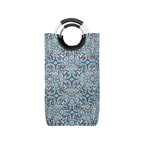 Moody Blue Large Pattern Square Laundry Bag
