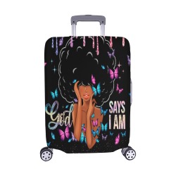 GOD SAYS I AM MEDIUM Luggage Cover/Medium 22"-25"