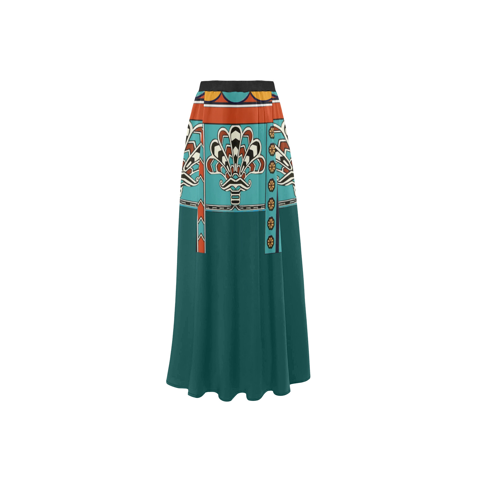 Ancient Assyrian Art High Slit Long Beach Dress (Model S40)