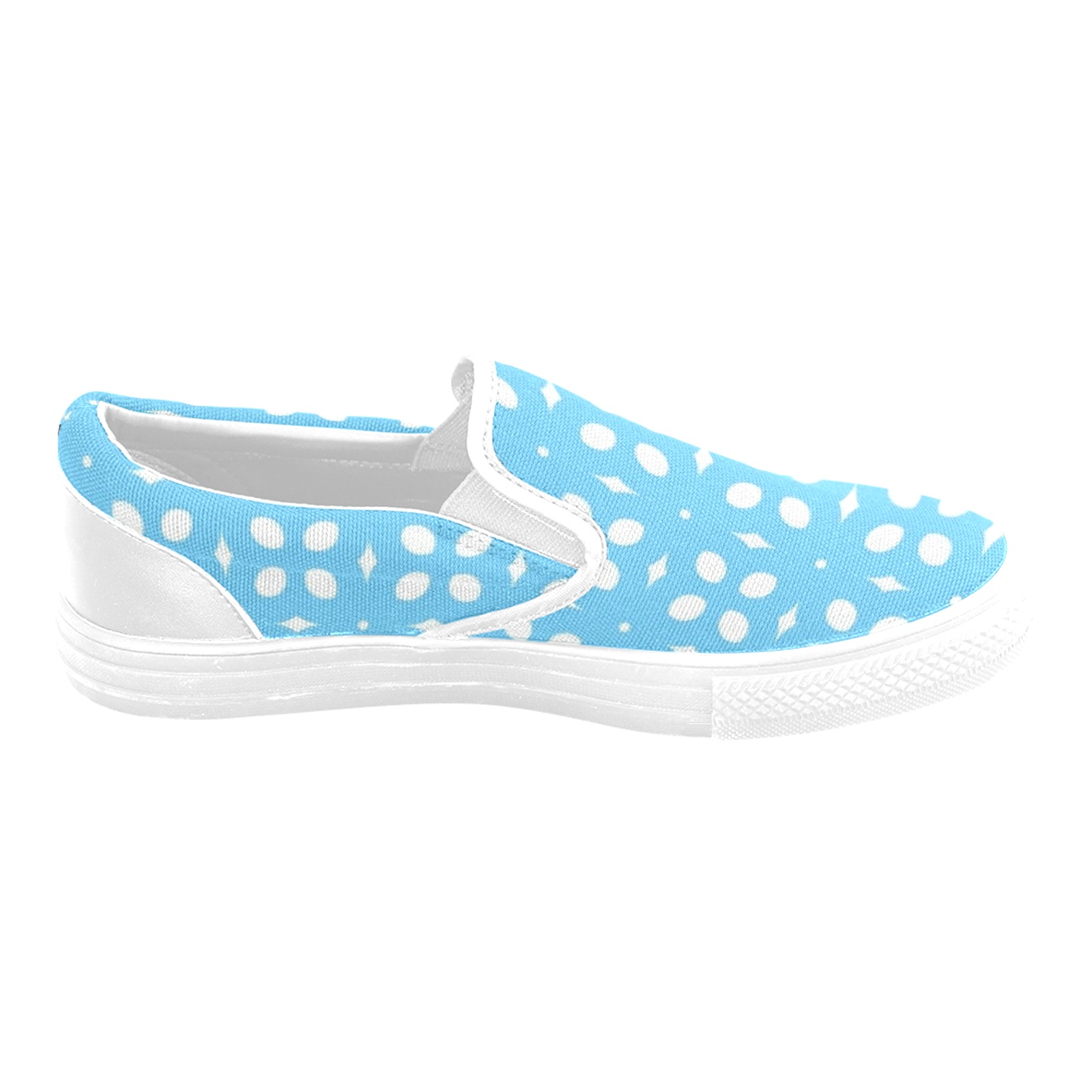 Pastel Blue Abstract 1 Women's Unusual Slip-on Canvas Shoes (Model 019)