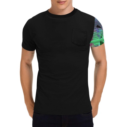 T-shirts skull print Men's All Over Print T-Shirt with Chest Pocket (Model T56)