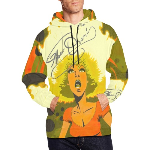 Signature Space Barbie All Over Print Hoodie for Men (USA Size) (Model H13)