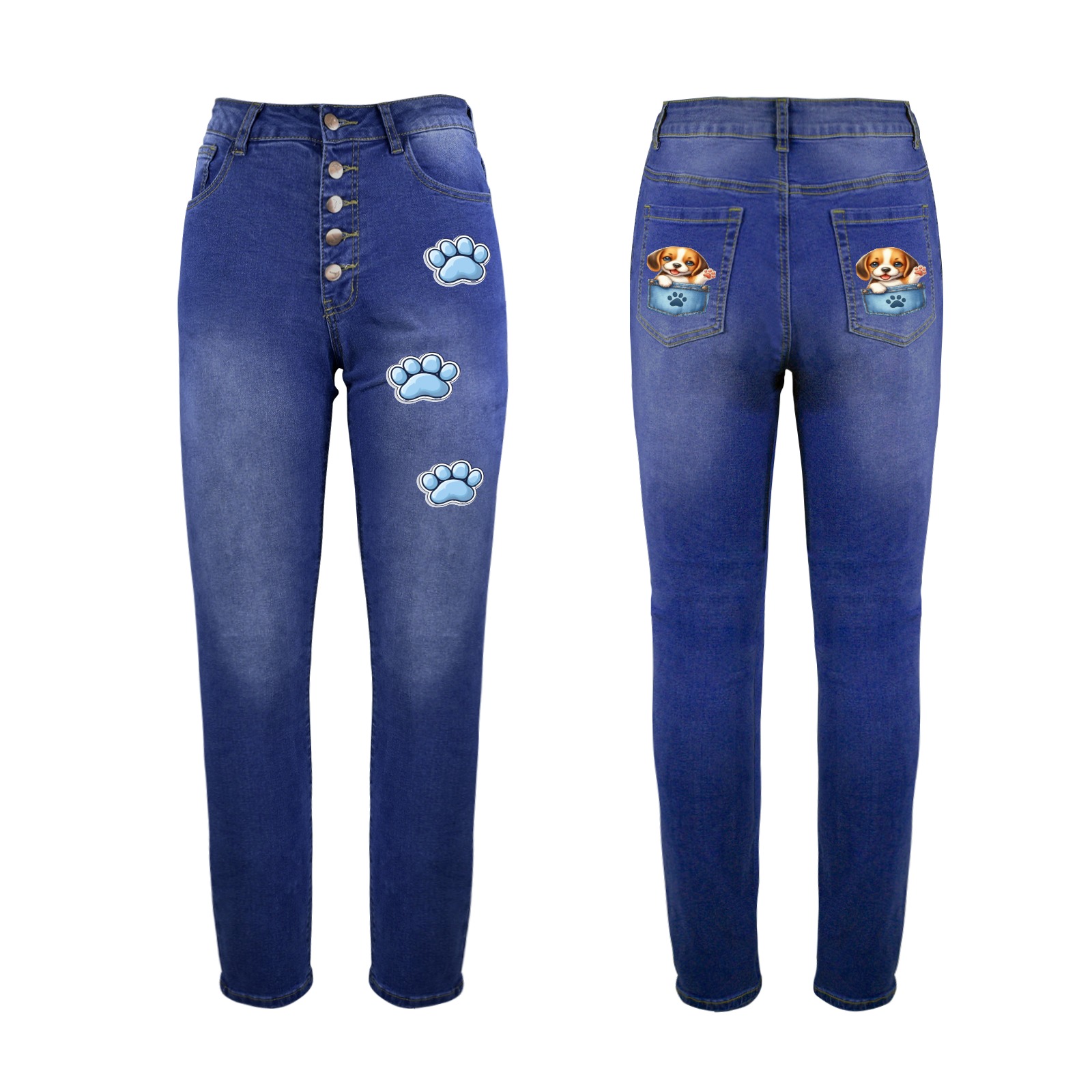 Beagle Lover Women's Jeans (Front&Back Printing)