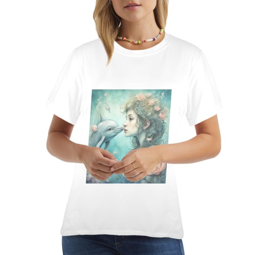 Dolphin Fantasy 3 Women's T-Shirt in USA Size (Front Printing) (Model T78)