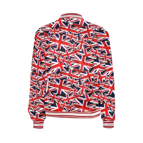 Union Jack British UK Flag All Over Print Bomber Jacket for Women (Model H21)
