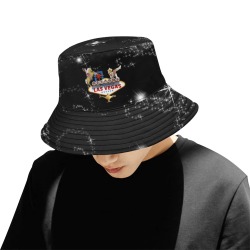 Starry Las Vegas Welcome Sign All Over Print Bucket Hat for Men
