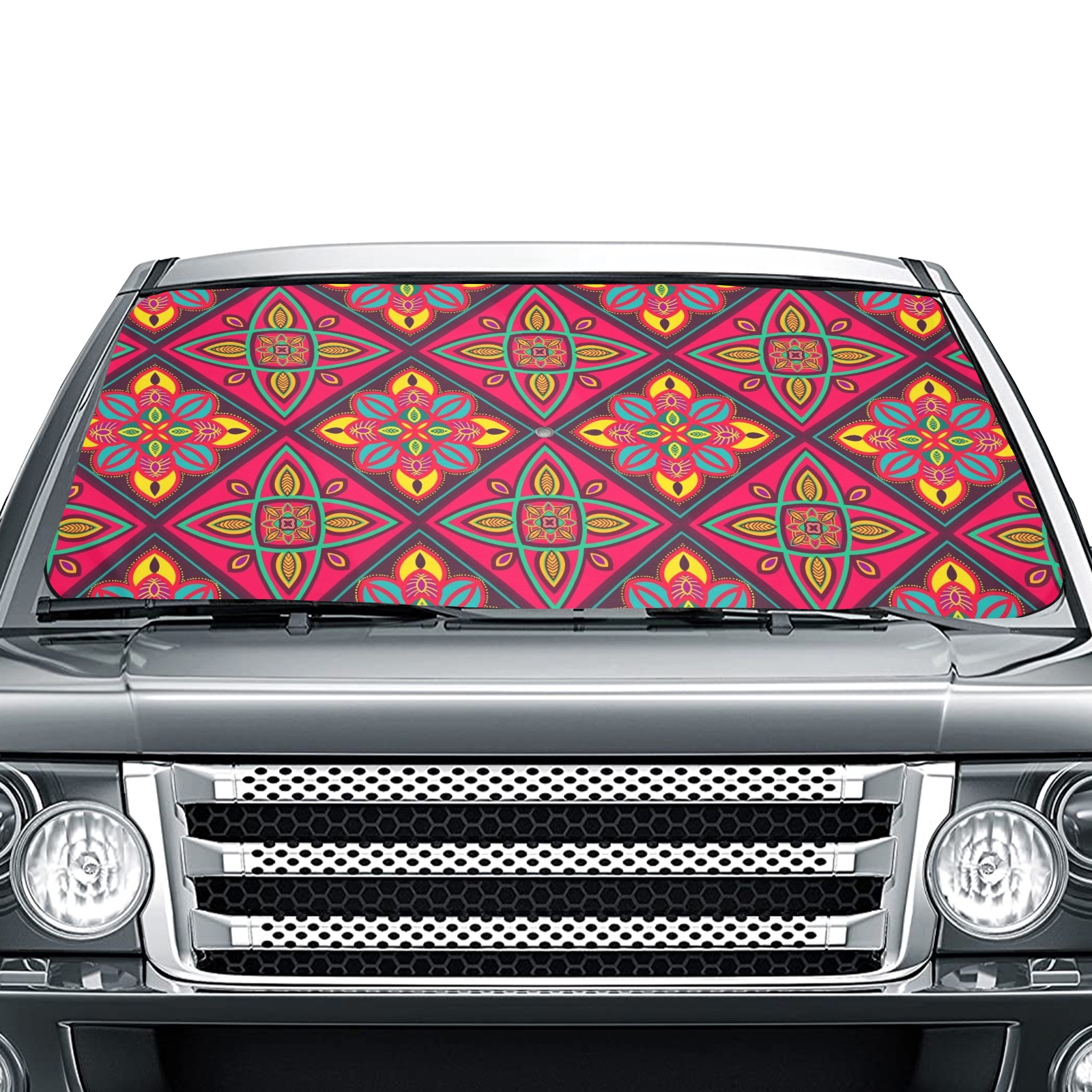 Ethnic Gorgeous Geometric Pattern Car Sun Shade Umbrella 58"x29"