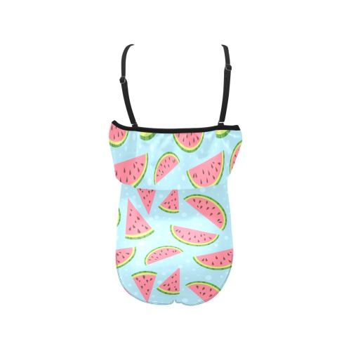 Watermelon Kids' Spaghetti Strap Ruffle Swimsuit (Model S26)