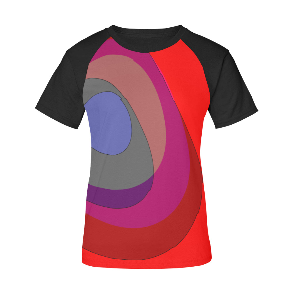 Red Abstract 714 Women's Raglan T-Shirt/Front Printing (Model T62)