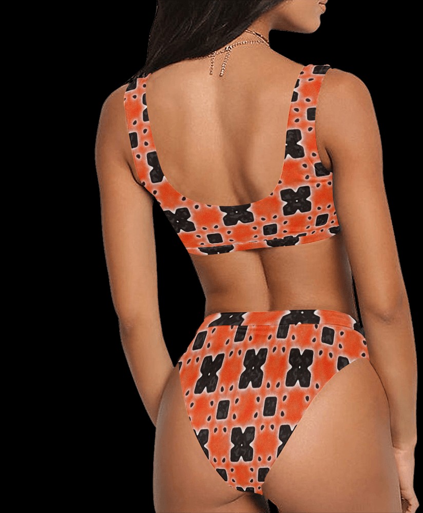 Arabesque Sport Top & High-Waisted Bikini Swimsuit (Model S07)