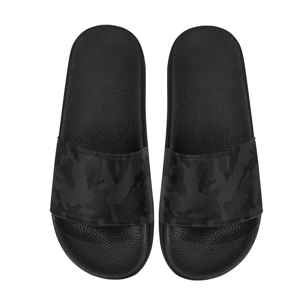 Black Camo Army Styled Designer Camo Slides/Sandals/FlipFlop/Shoes Men's Slide Sandals (Model 057)
