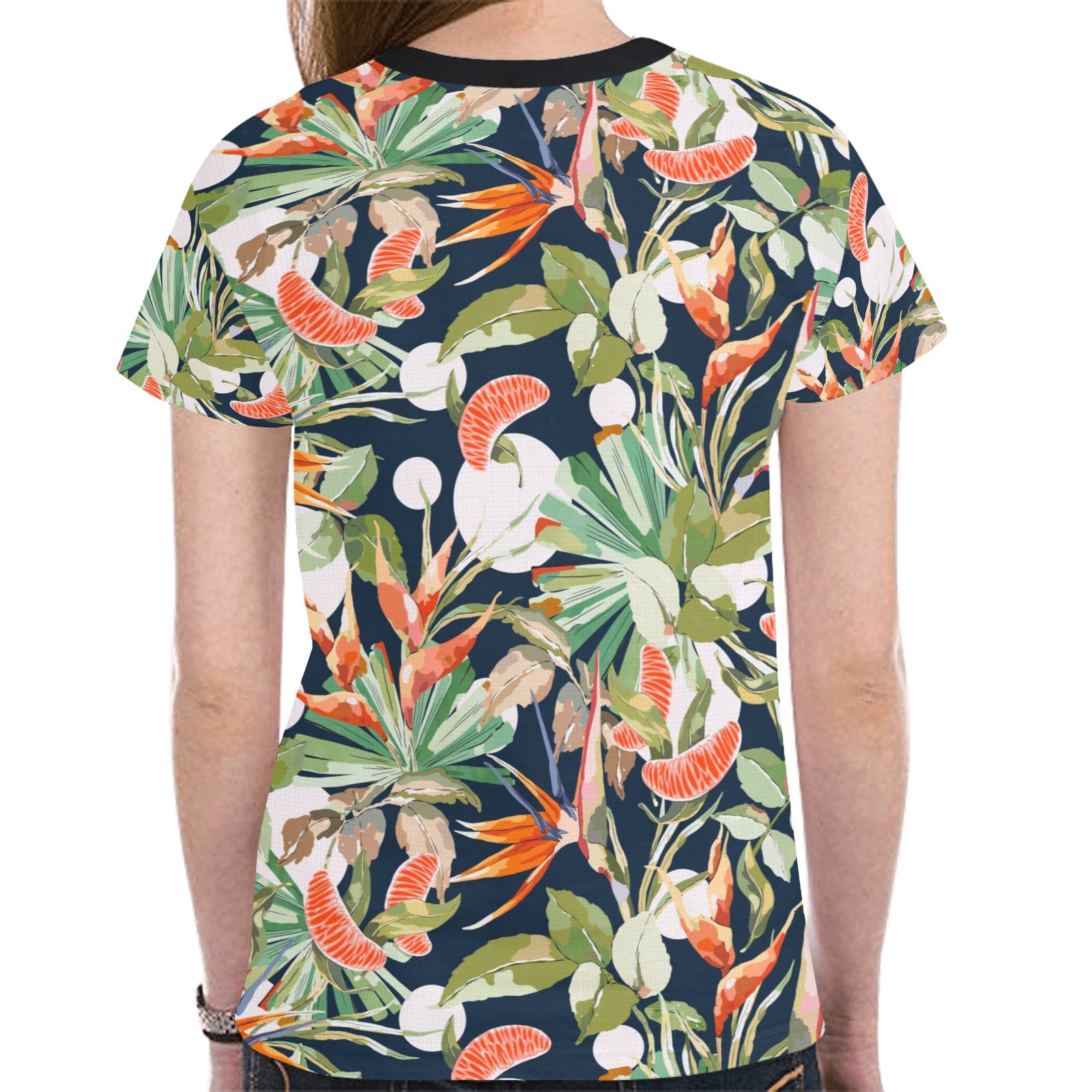 Dark modern paint tropical paradise New All Over Print T-shirt for Women (Model T45)