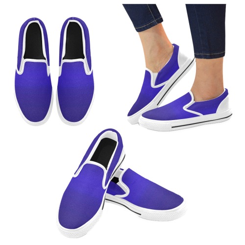 blu pur white Men's Slip-on Canvas Shoes (Model 019)