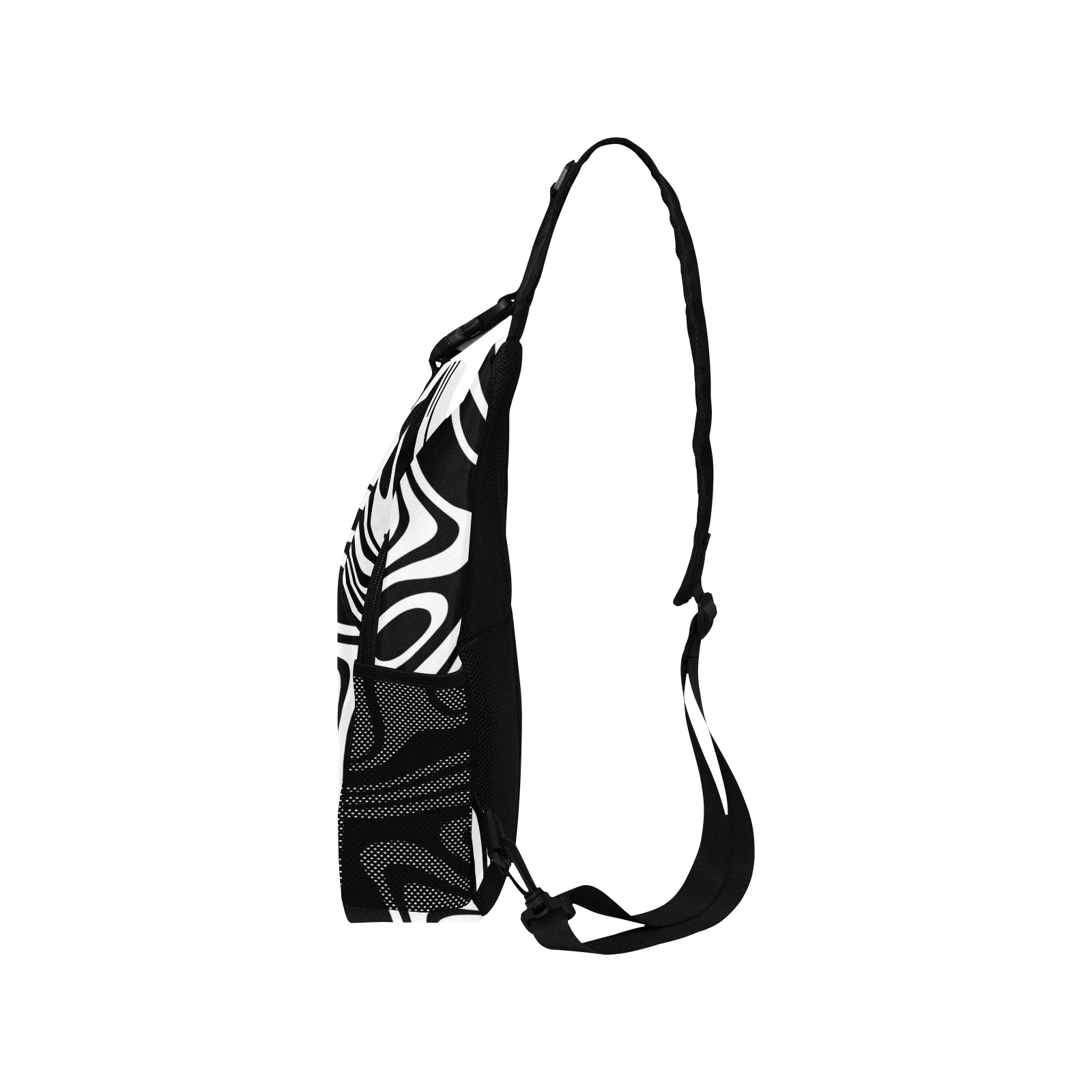 Black and White Marble Men's Casual Chest Bag (Model 1729)