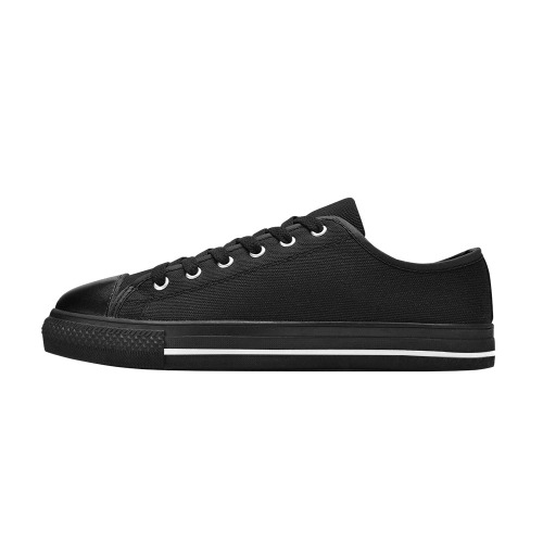 BLACK Women's Classic Canvas Shoes (Model 018)