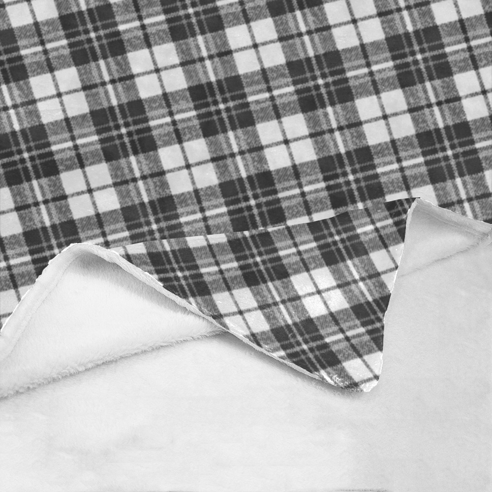 Tartan black white pattern holidays Christmas xmas elegant lines geometric cool fun classic elegance Ultra-Soft Micro Fleece Blanket 30''x40''